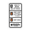 signal push button to cross - cross to median - don