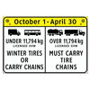 commmercial vehicles must use winter tires or carry chains oct 1 - apr 30