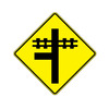 warning for “t” intersection in advance of railway crossing