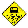 slippery gravel road
